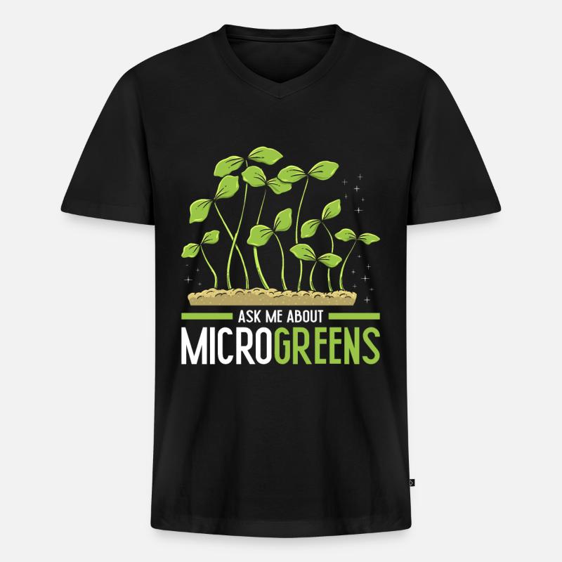Microgreens Microgreen - Männer Premium Bio T-Shirt mit V-Ausschnitt - Schwarz