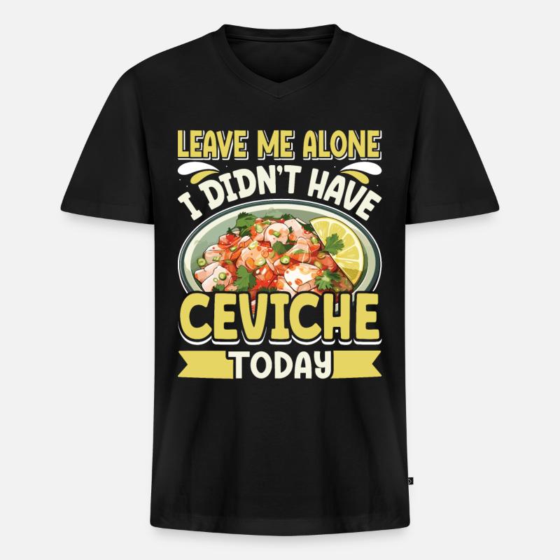 Seafood Peruvian Ceviche - Männer Premium Bio T-Shirt mit V-Ausschnitt - Schwarz