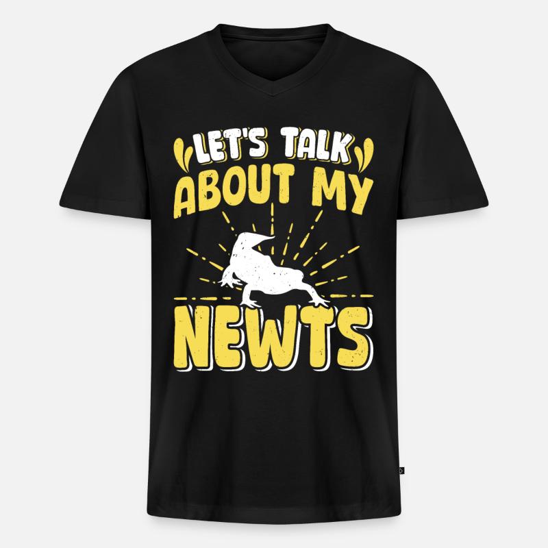 Newt - Men's Premium Organic T-shirt with V-neck - black