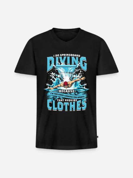 Springboard Diving Springboard Diving - Men's Premium Organic T-shirt with V-neck - black