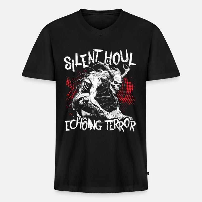 Wendigo Kryptide Cryptid - Männer Premium Bio T-Shirt mit V-Ausschnitt - Schwarz