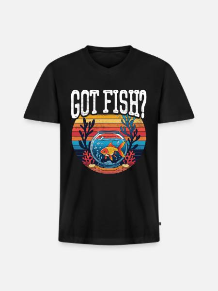 Aquarium Aquaristik - Männer Premium Bio T-Shirt mit V-Ausschnitt - Schwarz