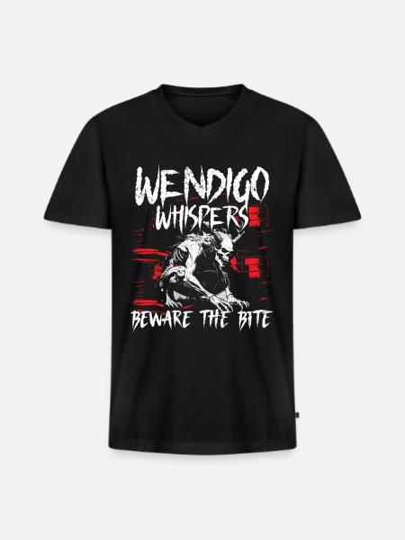 Wendigo Kryptide Cryptid - Männer Premium Bio T-Shirt mit V-Ausschnitt - Schwarz