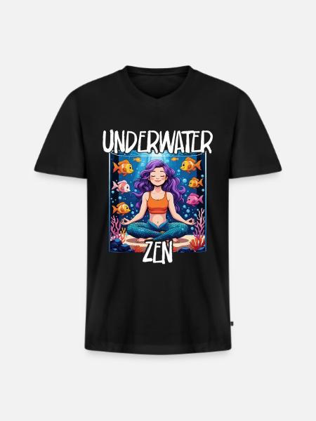Aquarium Aquaristik - Männer Premium Bio T-Shirt mit V-Ausschnitt - Schwarz