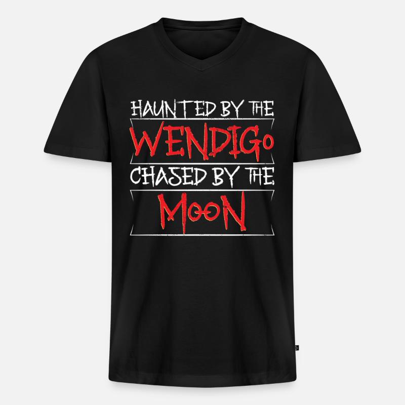 Wendigo Kryptide Cryptide - T-shirt encolure en V Premium bio Homme - noir