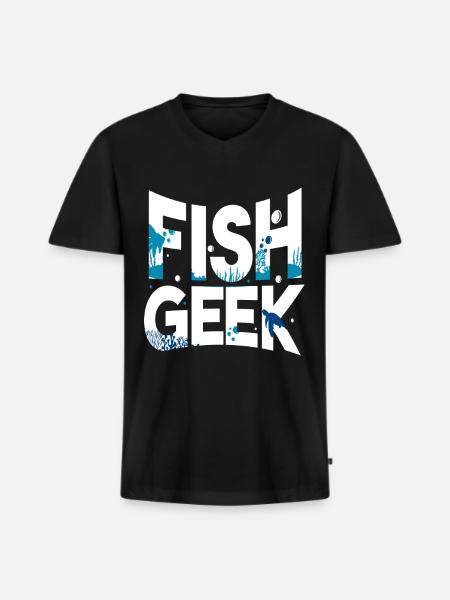 Aquarium Aquaristik - Männer Premium Bio T-Shirt mit V-Ausschnitt - Schwarz