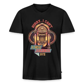 Jukebox Collectors - Men's Premium Organic T-shirt with V-neck - black - Front - Nico (187cm)
