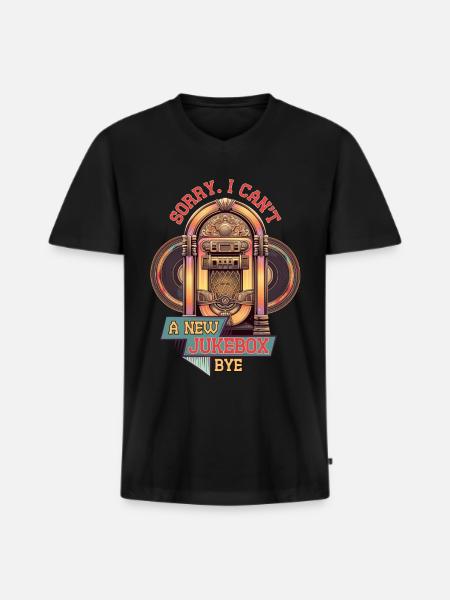 Jukebox Sammler - Männer Premium Bio T-Shirt mit V-Ausschnitt - Schwarz