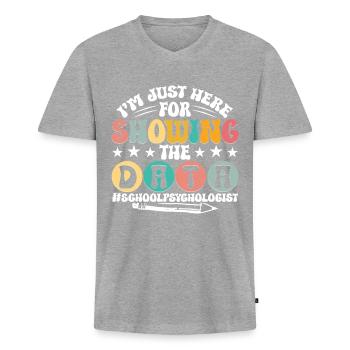 School psychologist - Men's Premium Organic T-shirt with V-neck - heather grey - Front