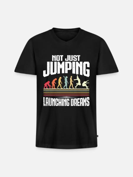Weitsprung Weitspringen - Männer Premium Bio T-Shirt mit V-Ausschnitt - Schwarz