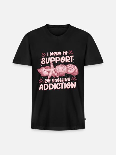 Muschelsammler Muscheln - Männer Premium Bio T-Shirt mit V-Ausschnitt - Schwarz