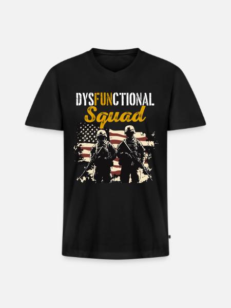 Dysfunktionaler Veteran Dysfunctional Squad - Men's Premium Organic T-shirt with V-neck - black