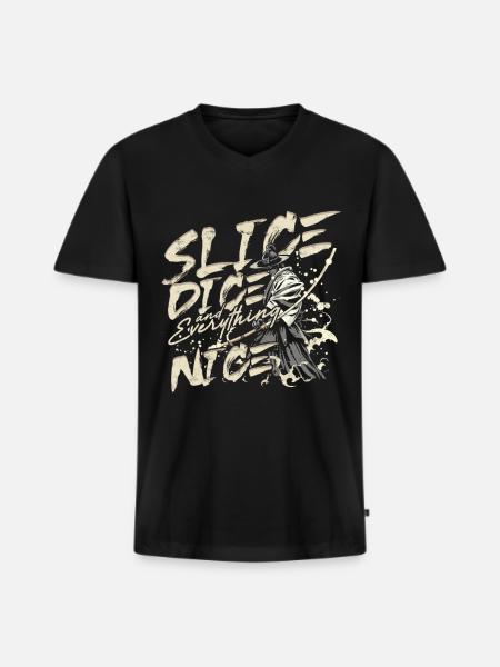 Kendo Japanische Kampfsportarten - Männer Premium Bio T-Shirt mit V-Ausschnitt - Schwarz