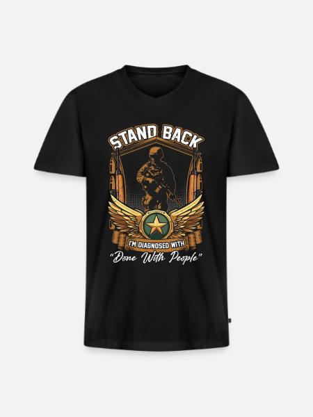 Dysfunctional Veteran - Men's Premium Organic T-shirt with V-neck - black