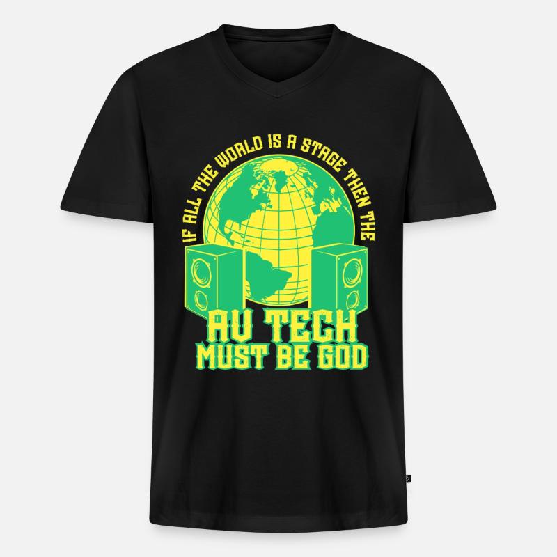 Audiovisueller Techniker AV Tech - Männer Premium Bio T-Shirt mit V-Ausschnitt - Schwarz