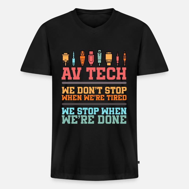 Audiovisueller Techniker AV Tech - Männer Premium Bio T-Shirt mit V-Ausschnitt - Schwarz