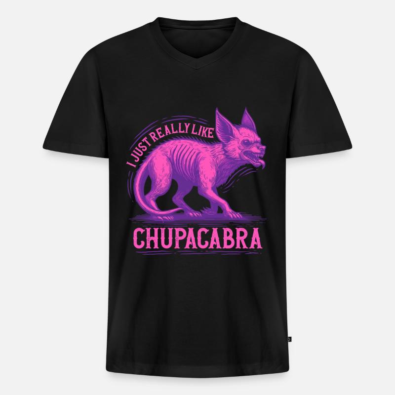 Chupacabra Kryptid Kryptozoologie - Männer Premium Bio T-Shirt mit V-Ausschnitt - Schwarz