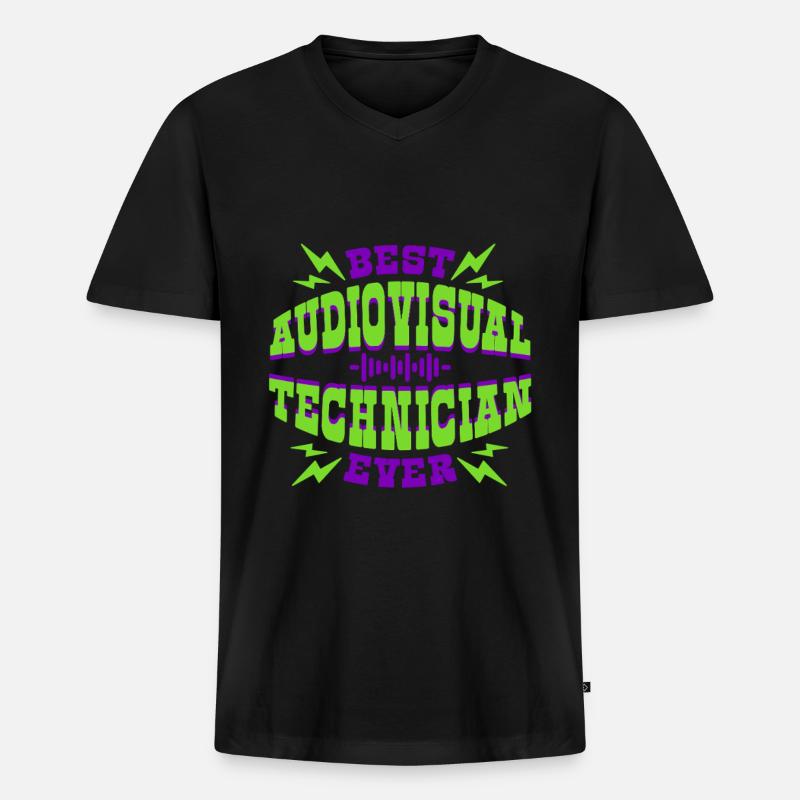 Audiovisueller Techniker AV Tech - Männer Premium Bio T-Shirt mit V-Ausschnitt - Schwarz