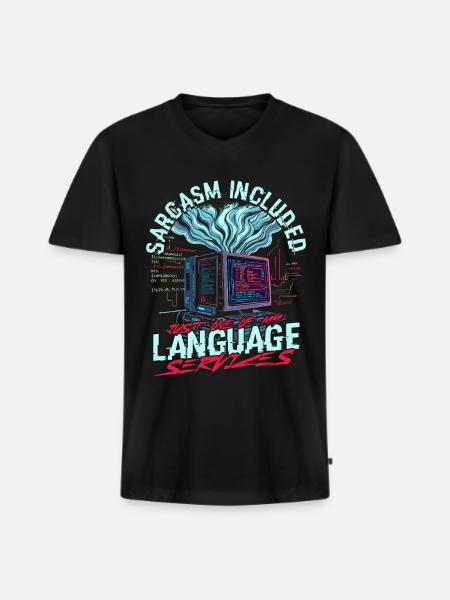 Computerlinguist - Männer Premium Bio T-Shirt mit V-Ausschnitt - Schwarz