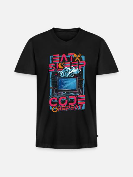 Theoretical Computer Scientist - Men's Premium Organic T-shirt with V-neck - black