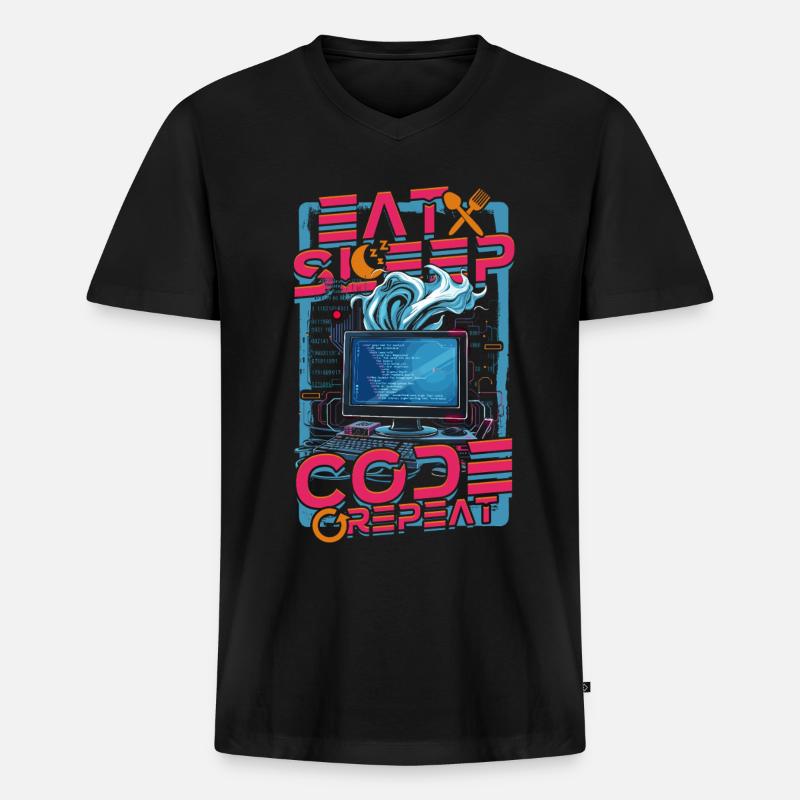 Theoretical Computer Scientist - Männer Premium Bio T-Shirt mit V-Ausschnitt - Schwarz