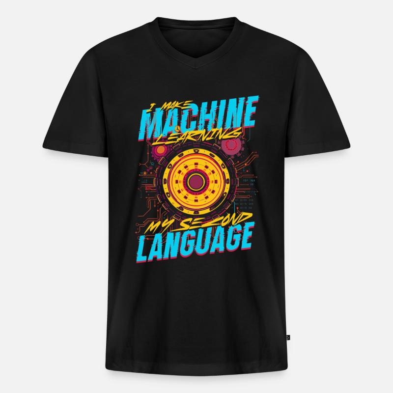 Computerlinguist - Männer Premium Bio T-Shirt mit V-Ausschnitt - Schwarz