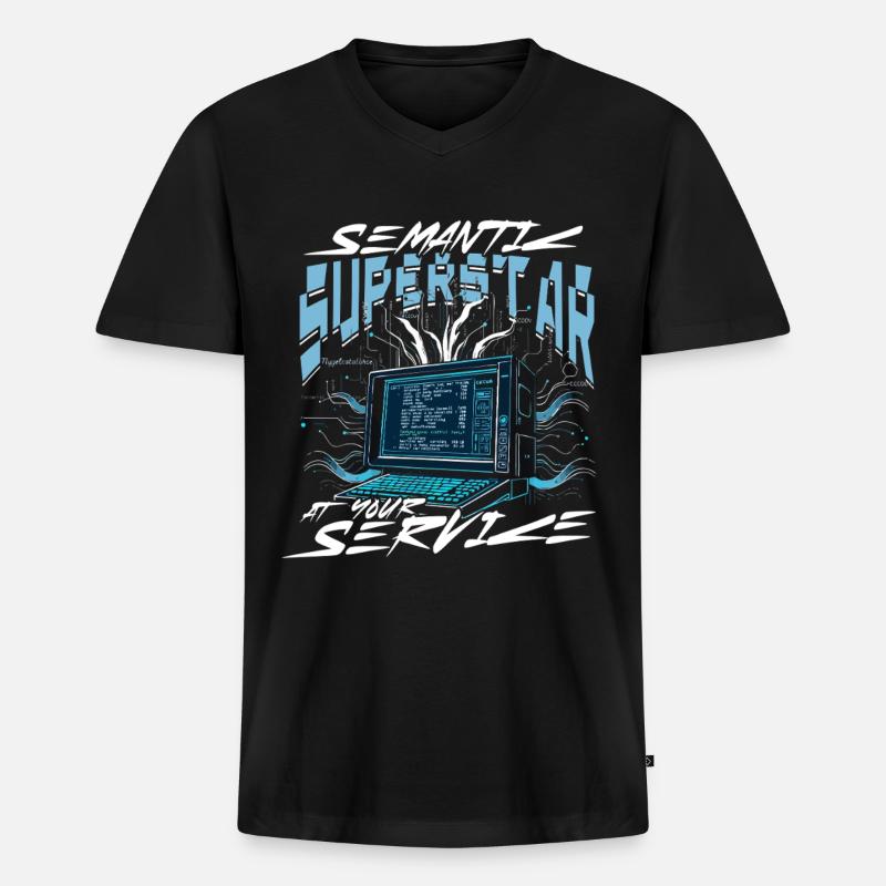 Computerlinguist - Männer Premium Bio T-Shirt mit V-Ausschnitt - Schwarz