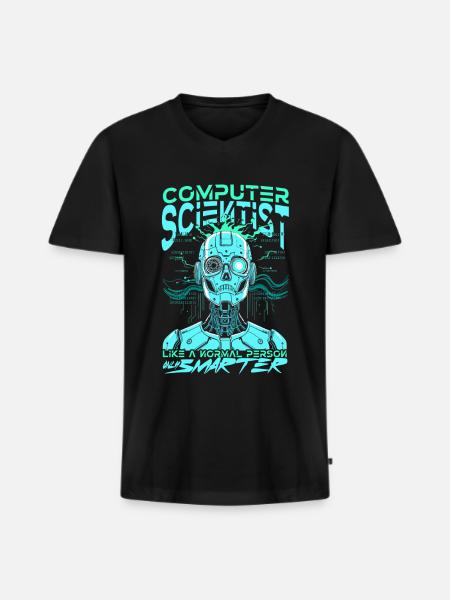 Informatiker - Männer Premium Bio T-Shirt mit V-Ausschnitt - Schwarz