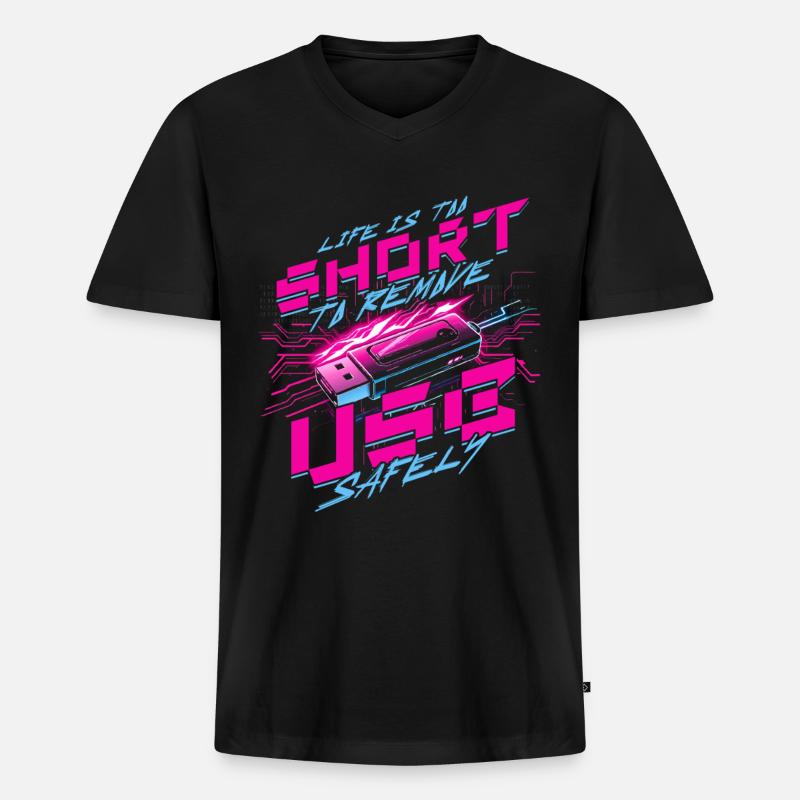 Theoretical Computer Scientist - Männer Premium Bio T-Shirt mit V-Ausschnitt - Schwarz