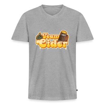 Bar Crawl Kneipentour Team Cider - Männer Premium Bio T-Shirt mit V-Ausschnitt - Grau meliert - Vorne