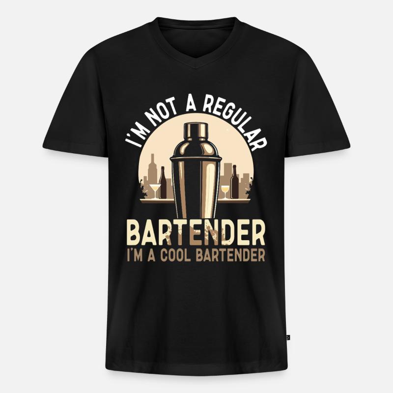 Bartender Bartender Bartending - Men's Premium Organic T-shirt with V-neck - black