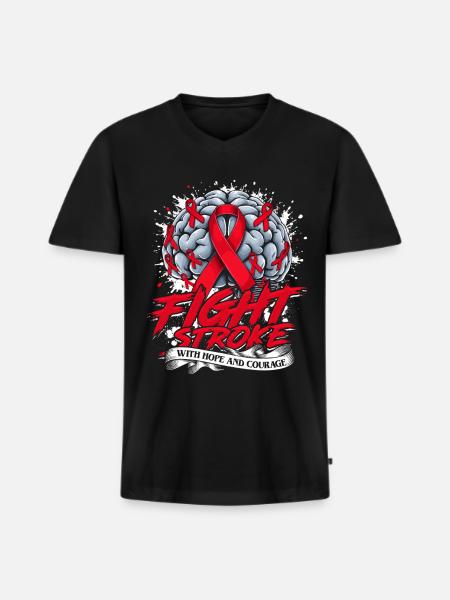 Schlaganfall Erholung - Männer Premium Bio T-Shirt mit V-Ausschnitt - Schwarz