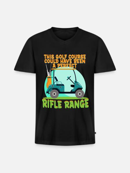 Langstreckenschießen Long Range - Männer Premium Bio T-Shirt mit V-Ausschnitt - Schwarz