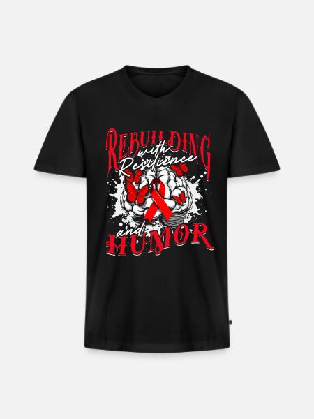 Schlaganfall Erholung - Männer Premium Bio T-Shirt mit V-Ausschnitt - Schwarz