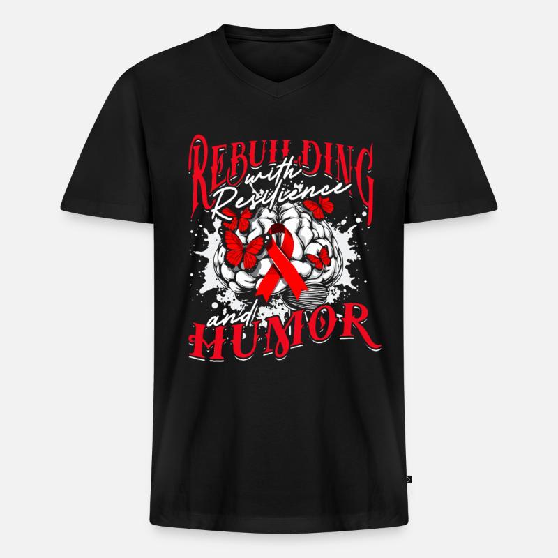 Schlaganfall Erholung - Männer Premium Bio T-Shirt mit V-Ausschnitt - Schwarz