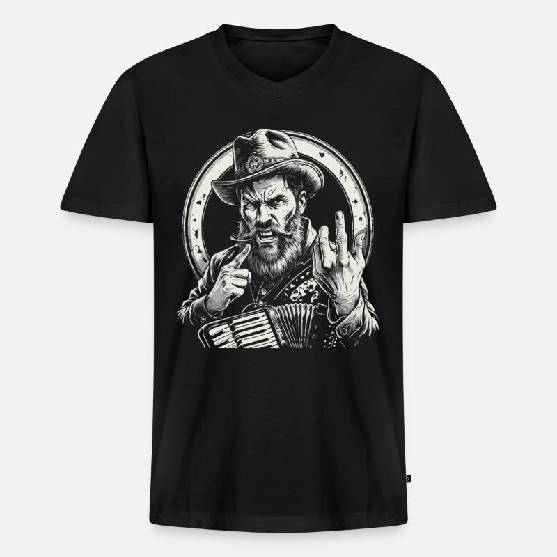 Grantler Grumpy Bavarian dialects Bavaria - Men's Premium Organic T-shirt with V-neck - black