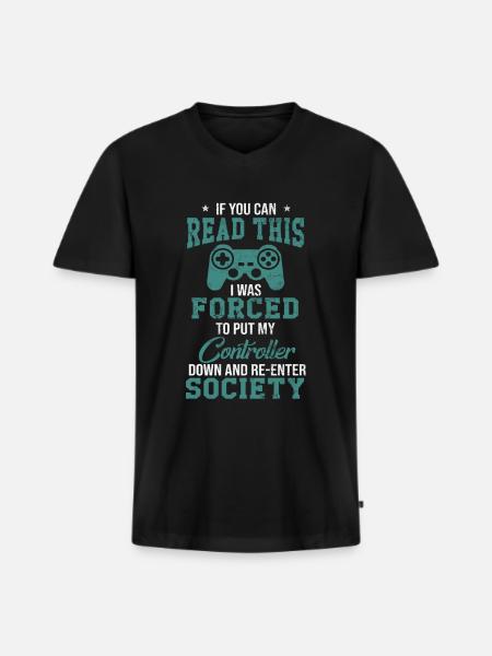 gaming - Men's Premium Organic T-shirt with V-neck - black