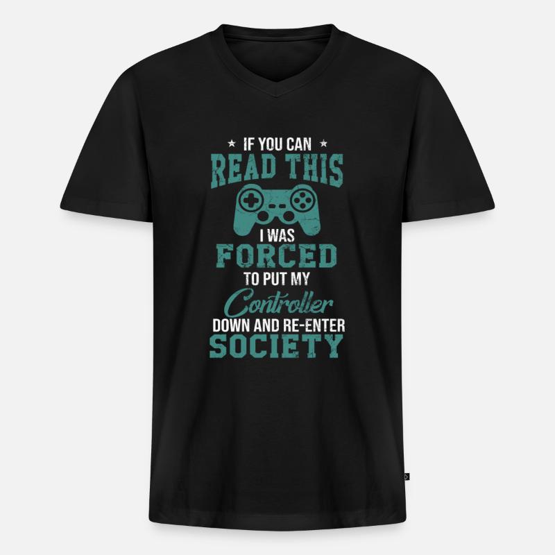 gaming - Männer Premium Bio T-Shirt mit V-Ausschnitt - Schwarz