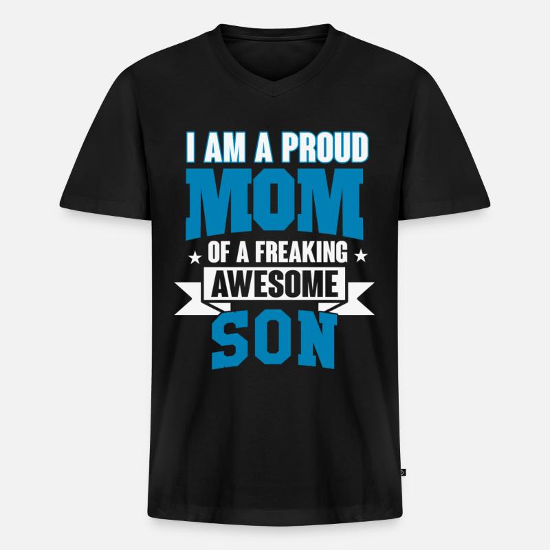 Mutter und Sohn - Männer Premium Bio T-Shirt mit V-Ausschnitt - Schwarz