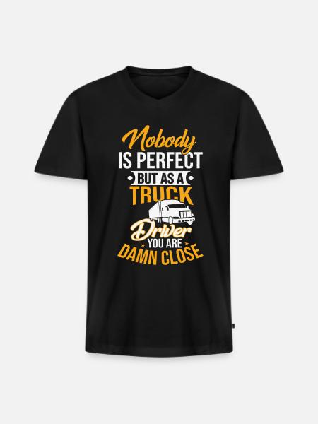 Fernfahrer perfekt - Männer Premium Bio T-Shirt mit V-Ausschnitt - Schwarz