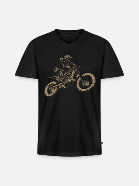 motorrad motorcross - Männer Premium Bio T-Shirt mit V-Ausschnitt - Schwarz