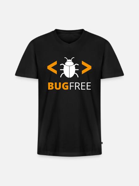 Bugfree Fehlerfrei Programmierer Code Geek - Männer Premium Bio T-Shirt mit V-Ausschnitt - Schwarz