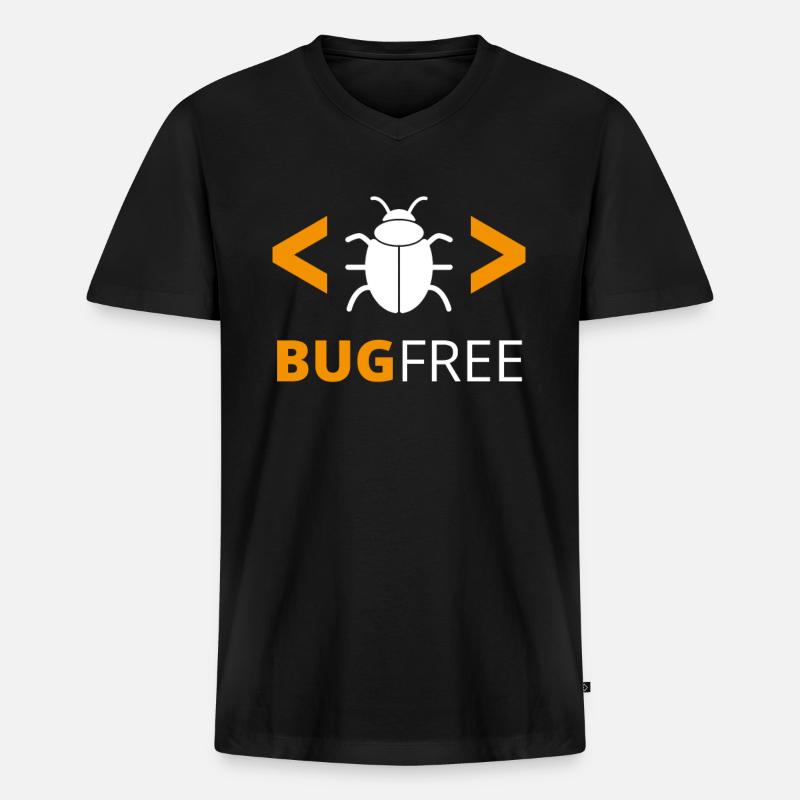 Bugfree Fehlerfrei Programmierer Code Geek - Männer Premium Bio T-Shirt mit V-Ausschnitt - Schwarz
