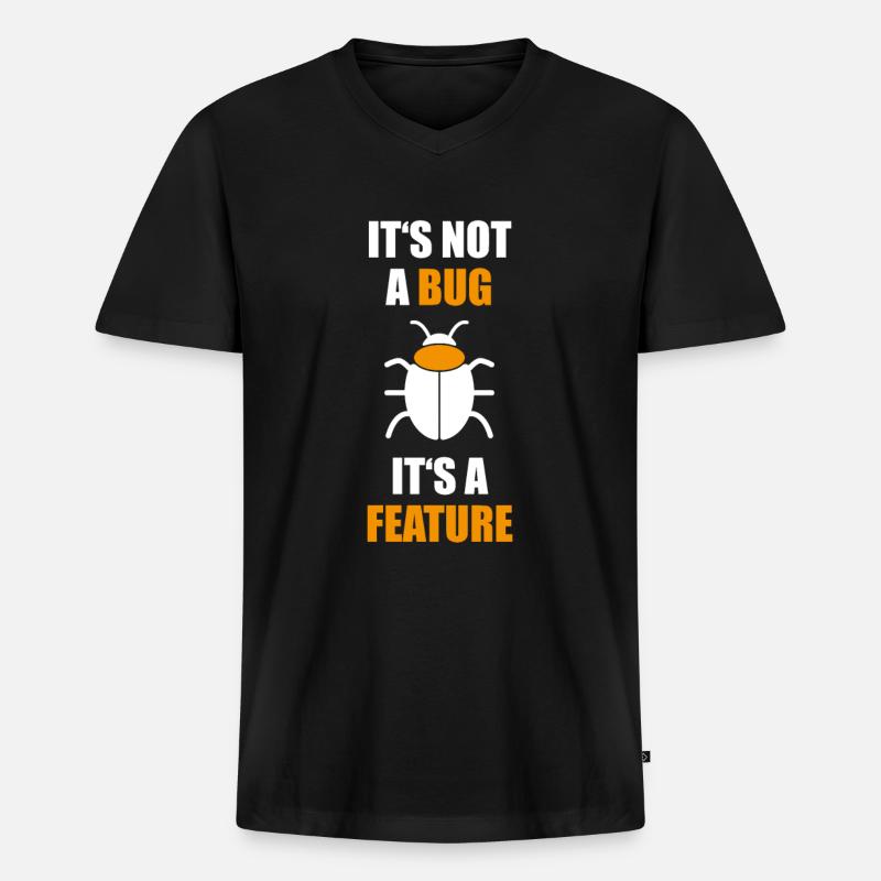 Ikke en fejl er en funktion Programmer Coding Nerd - Premium økologisk T-shirt med V-hals til mænd - sort