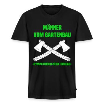Horticulture T-shirt - T-shirt encolure en V Premium bio Homme - noir - Devant - Nico (187cm)