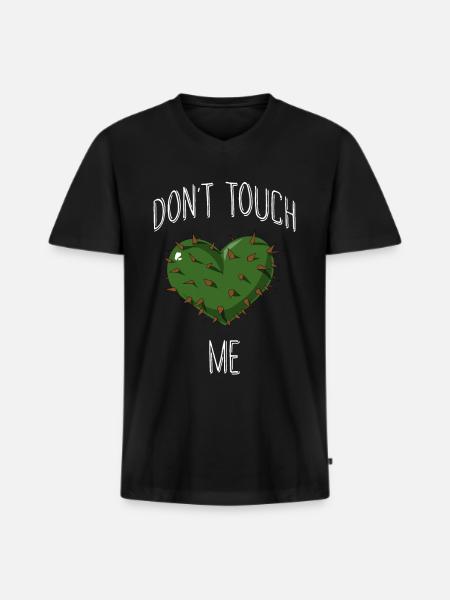 Dont touch me - Men's Premium Organic T-shirt with V-neck - black