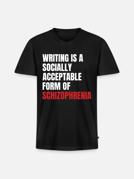 Schizophrenia Awareness TShirt Design Writing - Men's Premium Organic T-shirt with V-neck - black