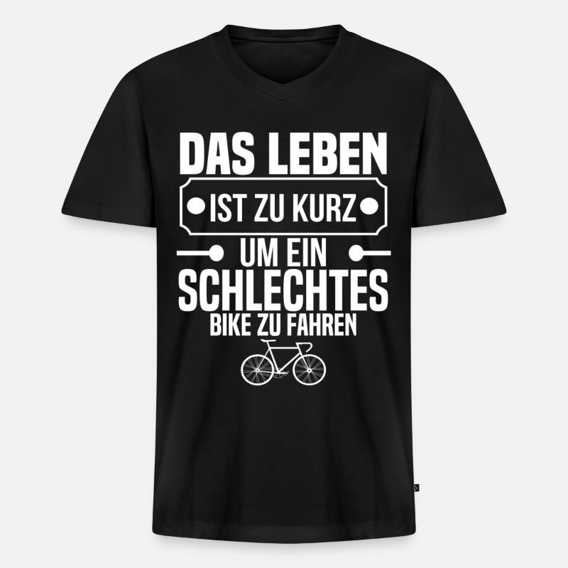 Fahrrad - Männer Premium Bio T-Shirt mit V-Ausschnitt - Schwarz