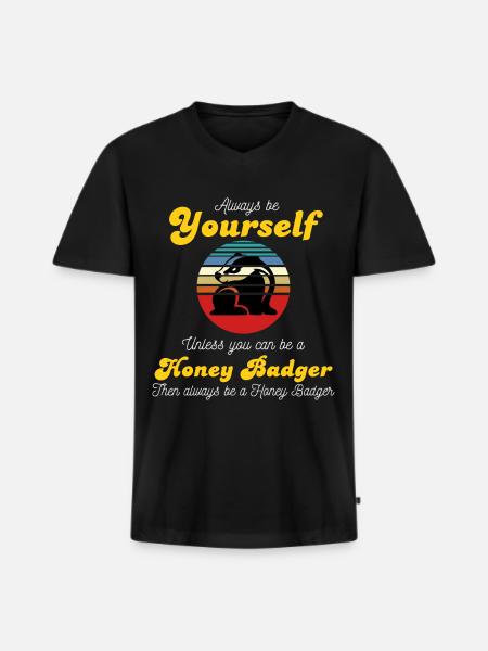 Honey badger predator - Men's Premium Organic T-shirt with V-neck - black