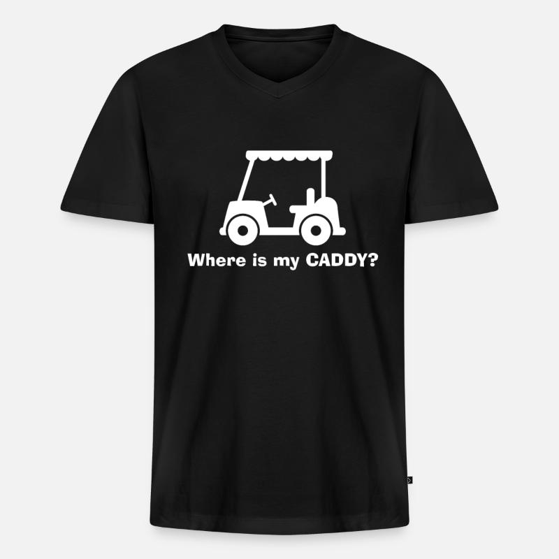Golf Spieler - Männer Premium Bio T-Shirt mit V-Ausschnitt - Schwarz